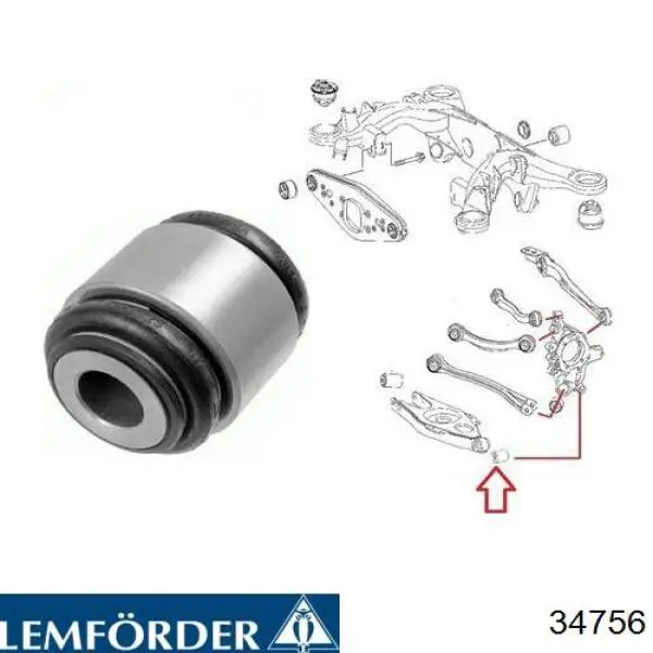 Compre 34756 Lemforder Bloco silencioso do pino de apoio traseiro