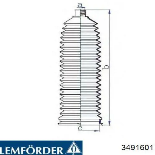 Compre 3491601 Lemforder Bota de proteção esquerda do mecanismo de direção (de cremalheira)
