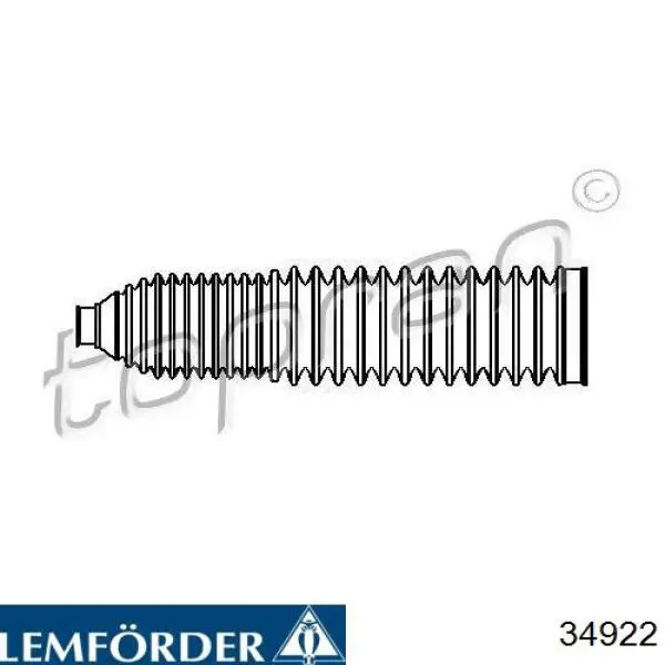 Bota de proteção direita do mecanismo de direção (de cremalheira) Lemforder 34922