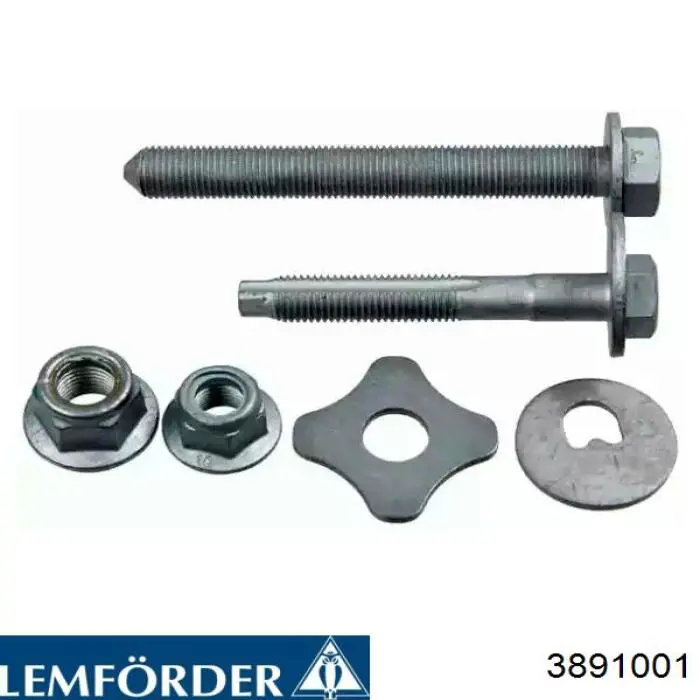 3891001 Lemforder Parafuso de fixação do braço oscilante superior traseiro, kit