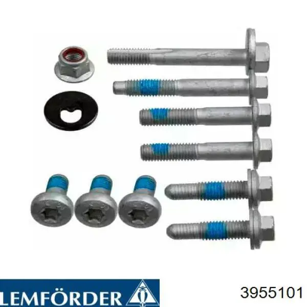 3955101 Lemforder Parafuso de fixação do braço oscilante inferior traseiro, kit