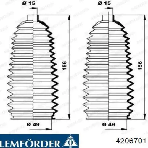 Compre 4206701 Lemforder Bota de proteção do mecanismo de direção (de cremalheira)