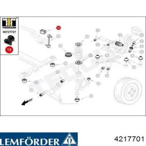 4217701 Lemforder Bucha de estabilizador dianteiro