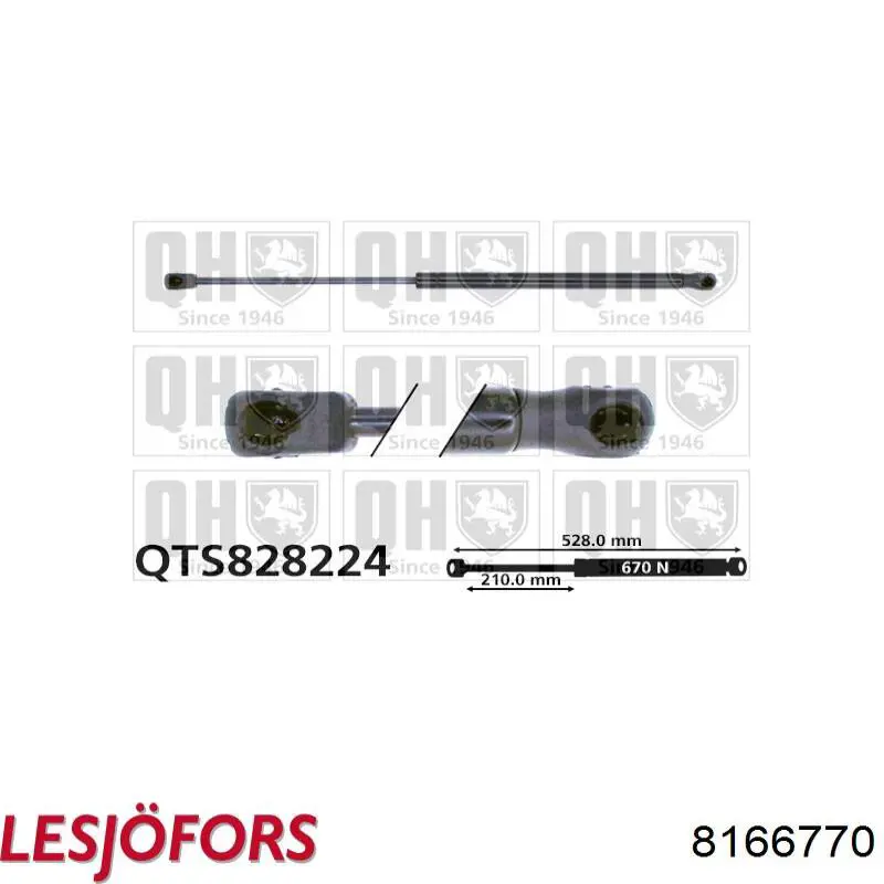 Amortecedor de tampa de porta-malas (de 3ª/5ª porta traseira) Lesjofors 8166770 preço, a partir de 28,52 USD