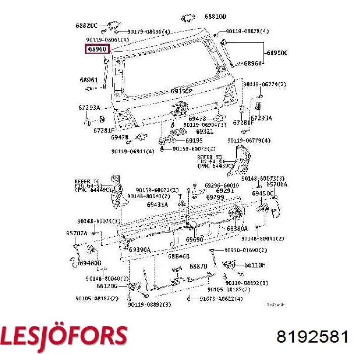 Amortecedor de tampa de porta-malas (de 3ª/5ª porta traseira) Toyota 6896069055 preço, a partir de 30,75 USD