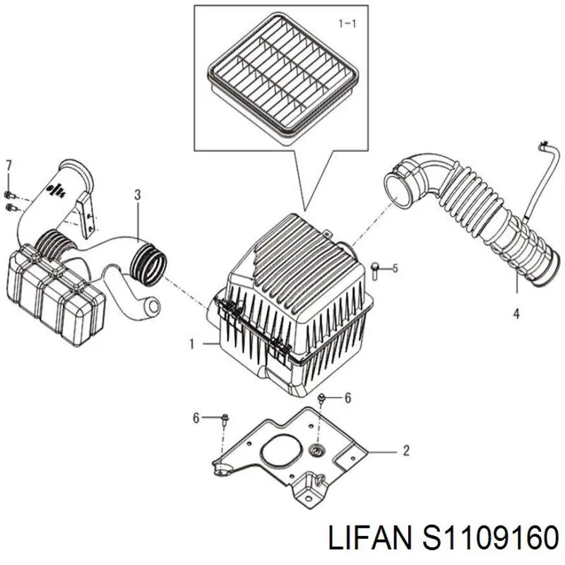 S1109160 Lifan Filtro de ar