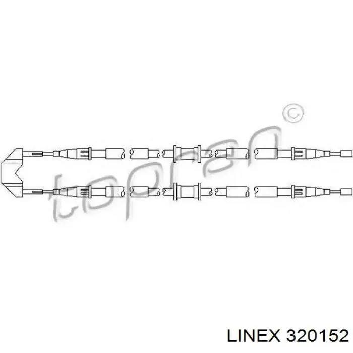 320152 Linex Cabo traseiro direito/esquerdo do freio de estacionamento