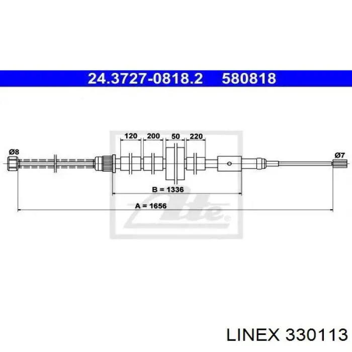 Cabo do freio de estacionamento traseiro esquerdo Linex 330113 preço, a partir de 15,89 USD