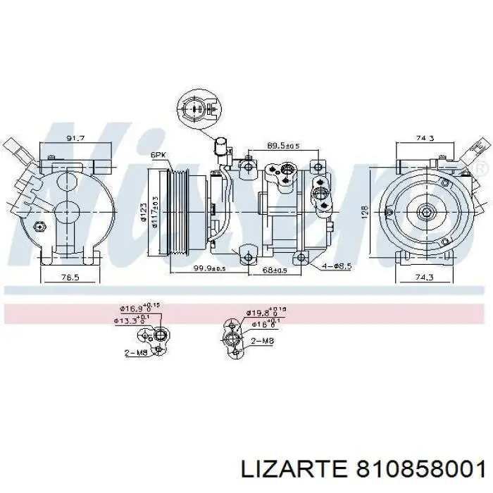 Compressor de aparelho de ar condicionado Nissens 890054