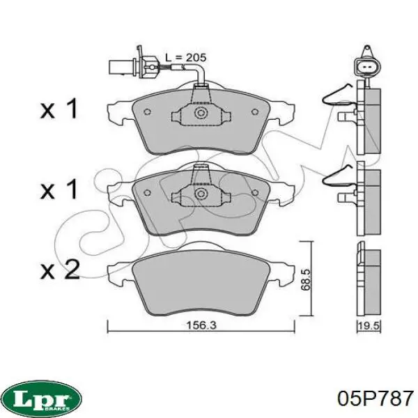 Compre 05P787 LPR Sapatas do freio dianteiras de disco