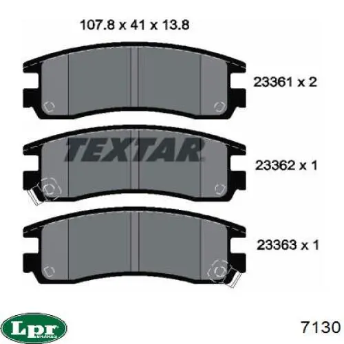 Compre 7130 LPR Sapatas do freio traseiras de tambor