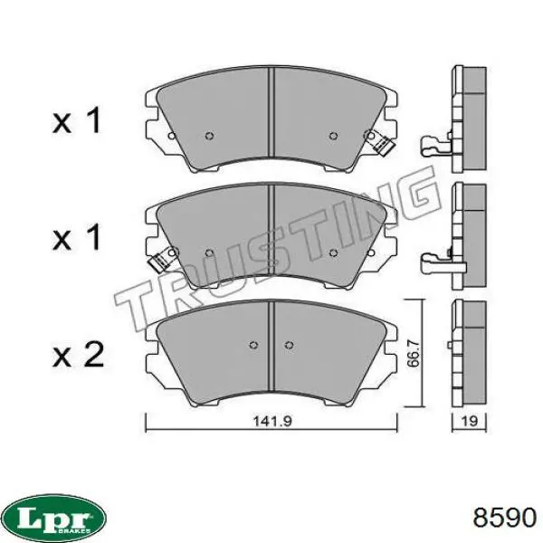 Compre 8590 LPR Sapatas do freio traseiras de tambor