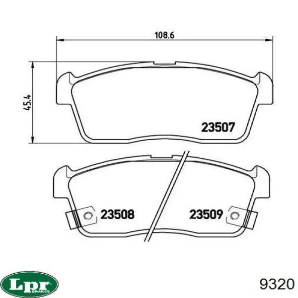 Sapatas do freio traseiras de tambor LPR 9320 preço, a partir de 27,96 USD