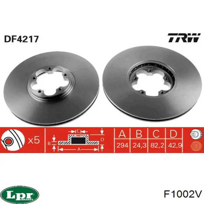 Compre F1002V LPR Disco do freio dianteiro