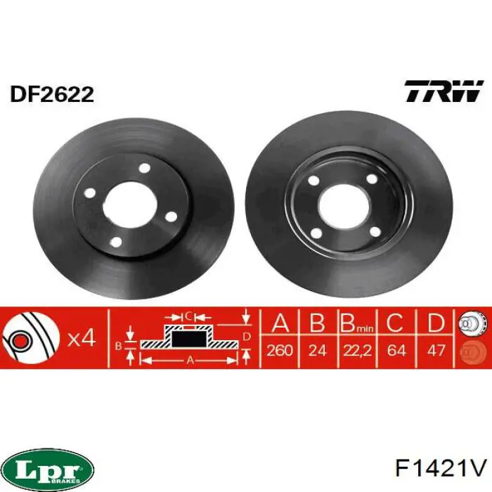 Compre F1421V LPR Disco do freio dianteiro