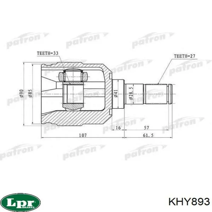 Junta homocinética externa dianteira LPR KHY893 preço, a partir de 62,00 USD