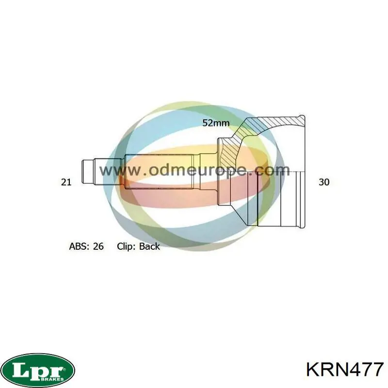 KRN477 LPR Junta homocinética externa dianteira