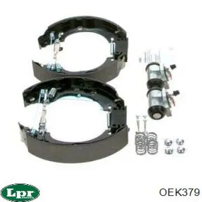 Compre OEK379 LPR Sapatas do freio traseiras de tambor, montadas com cilindros, kit