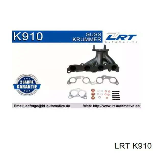 K910 LRT Tubo coletor de escape