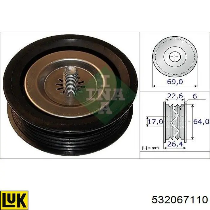 Compre 532067110 LUK Rolo parasita da correia de transmissão