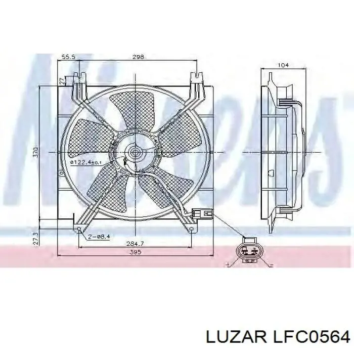 Compre LFC0564 Luzar Difusor do radiador de esfriamento, montado com motor e roda de aletas
