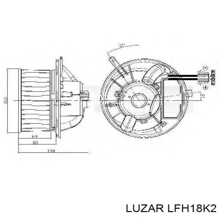 Motor de ventilador de forno (de aquecedor de salão) Luzar LFH18K2