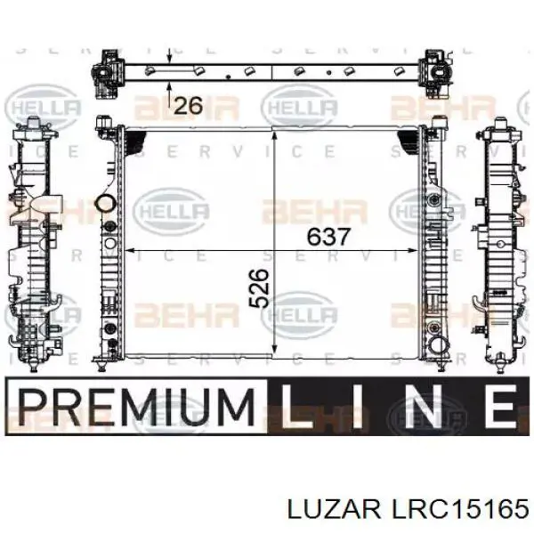 Radiador de esfriamento de motor Luzar LRC15165