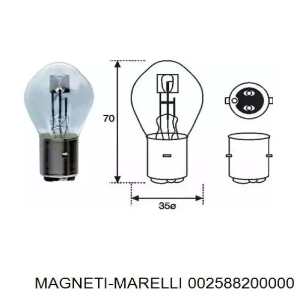Lâmpada Magneti Marelli 002588200000 preço, a partir de 5,03 USD