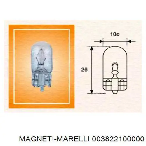 Lâmpada Magneti Marelli 003822100000 preço, a partir de 0,74 USD