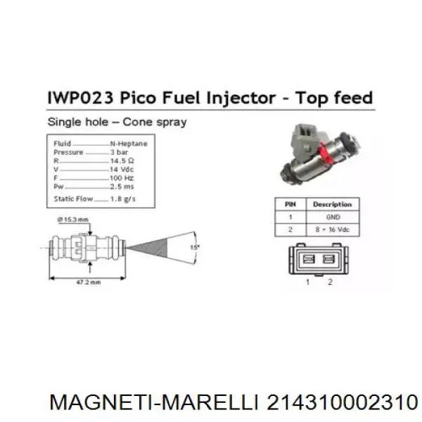 214310002310 Magneti Marelli Injetor de injeção de combustível