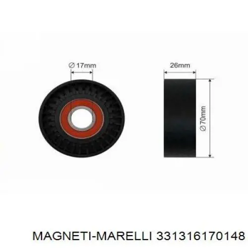 Rolo de reguladora de tensão da correia de transmissão 331316170148 Magneti Marelli