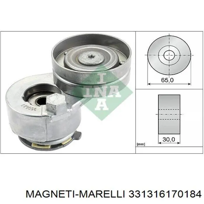 Rolo de reguladora de tensão da correia de transmissão Magneti Marelli 331316170184 preço, a partir de 18,96 USD