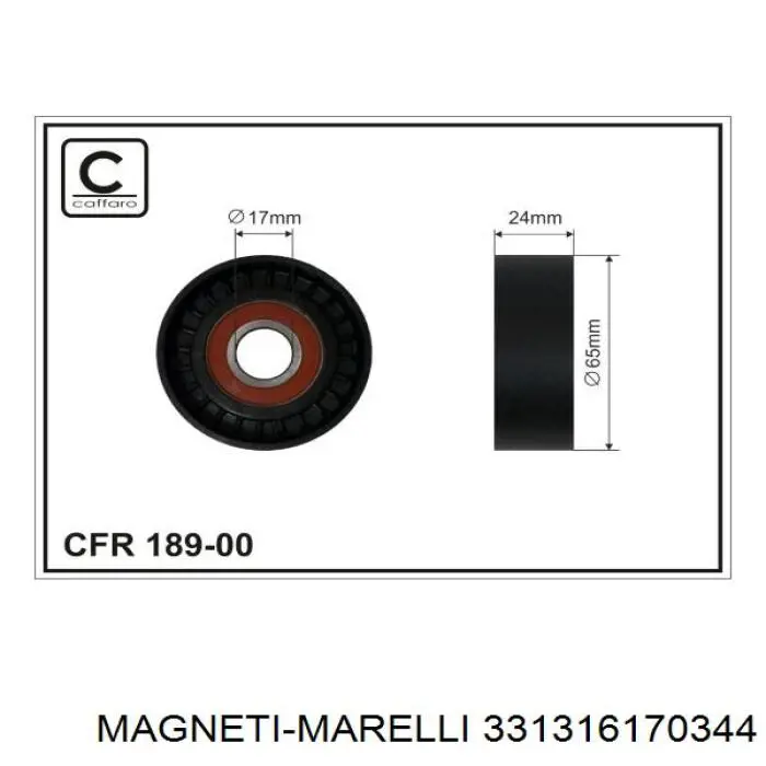 Rolo de reguladora de tensão da correia de transmissão Magneti Marelli 331316170344 preço, a partir de 19,11 USD