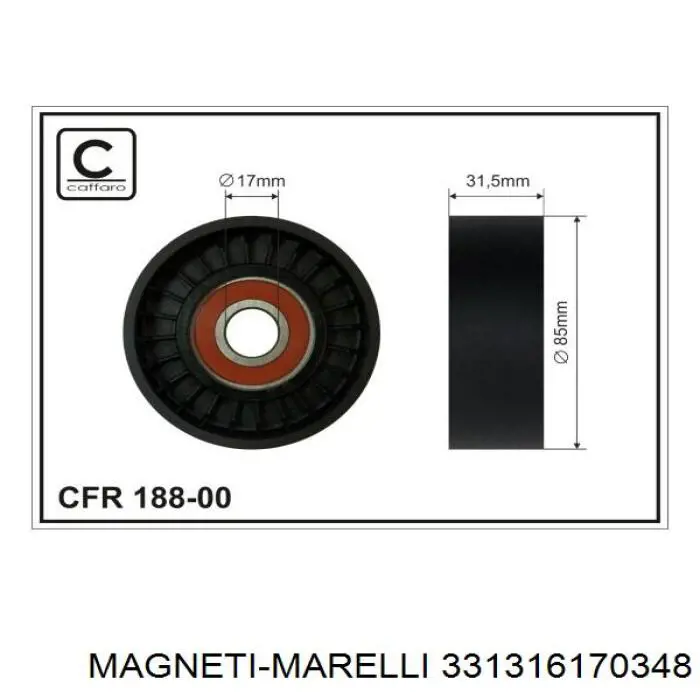 Rolo de reguladora de tensão da correia de transmissão Magneti Marelli 331316170348 preço, a partir de 17,96 USD
