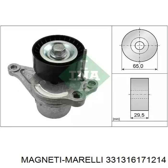 Compre 331316171214 Magneti Marelli Rolo de reguladora de tensão da correia de transmissão