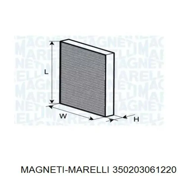 Filtro de salão Magneti Marelli 350203061220 preço, a partir de 7,17 USD