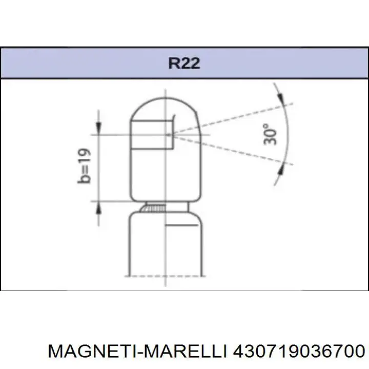 Amortecedor de tampa de porta-malas (de 3ª/5ª porta traseira) 430719036700 Magneti Marelli