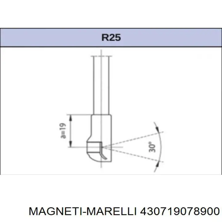 Amortecedor de tampa de porta-malas (de 3ª/5ª porta traseira) Magneti Marelli 430719078900
