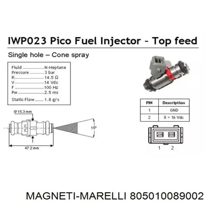 Injetor de injeção de combustível Magneti Marelli 805010089002 preço, a partir de 78,33 USD