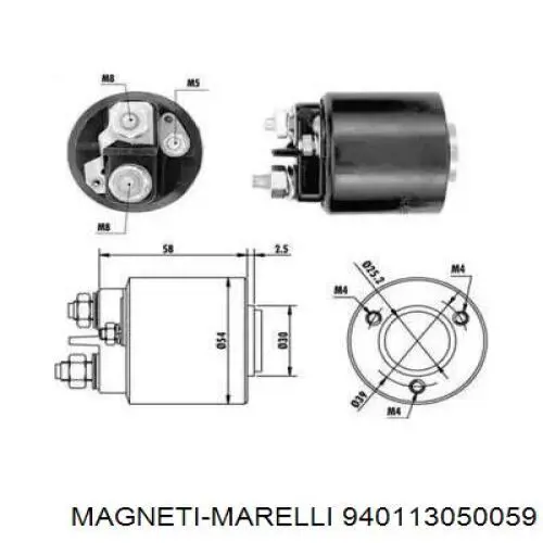 Compre 940113050059 Magneti Marelli Relê retrator do motor de arranco