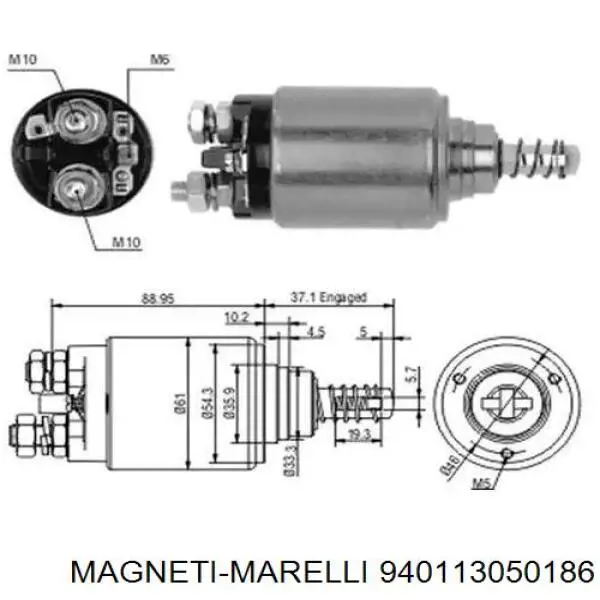 940113050186 Magneti Marelli Relê retrator do motor de arranco