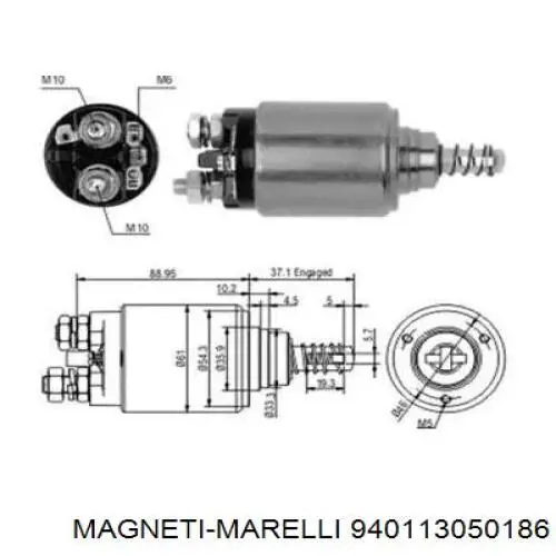 Compre 940113050186 Magneti Marelli Relê retrator do motor de arranco