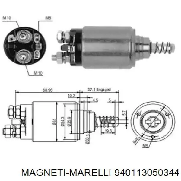Relê retrator do motor de arranco Magneti Marelli 940113050344 preço, a partir de 43,22 USD