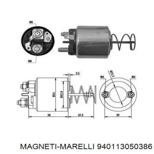 Relê retrator do motor de arranco 940113050386 Magneti Marelli