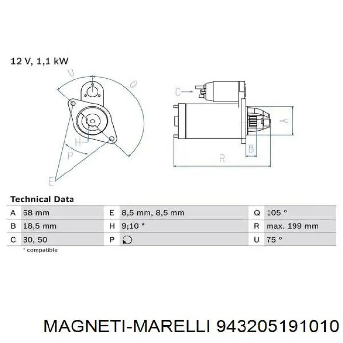 Motor de arranco Magneti Marelli MSRC519 preço, a partir de 89,53 USD