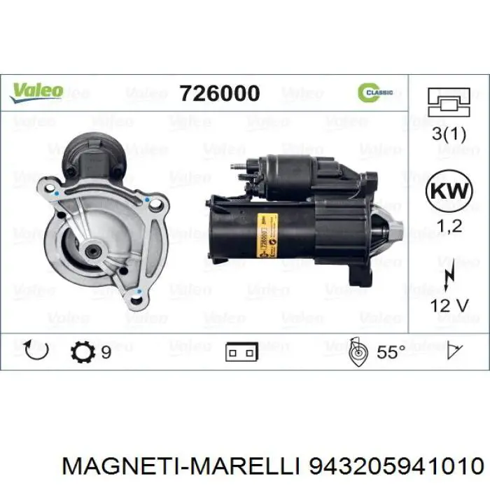Compre 943205941010 Magneti Marelli Motor de arranco