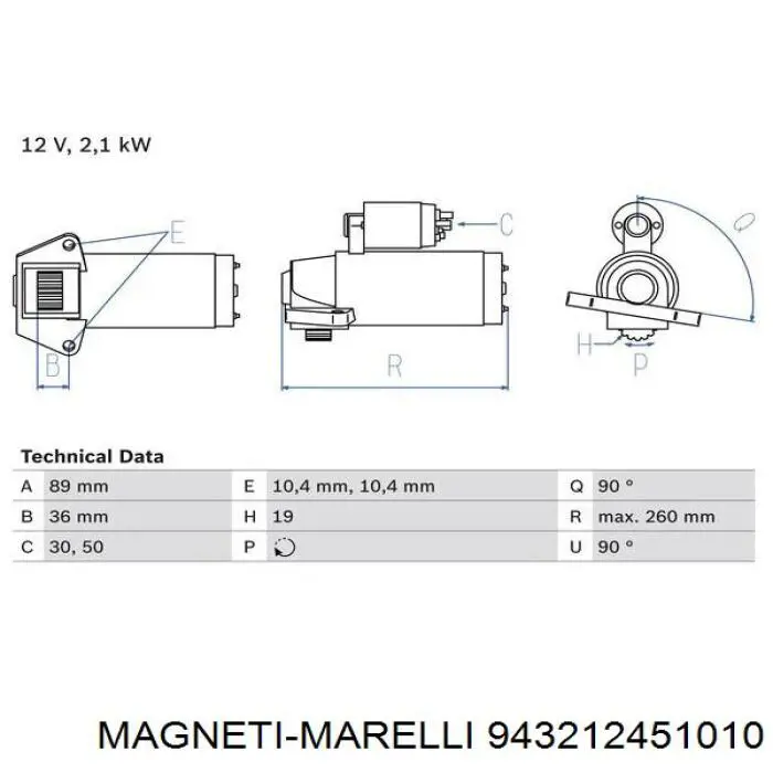 Motor de arranco Magneti Marelli 943212451010