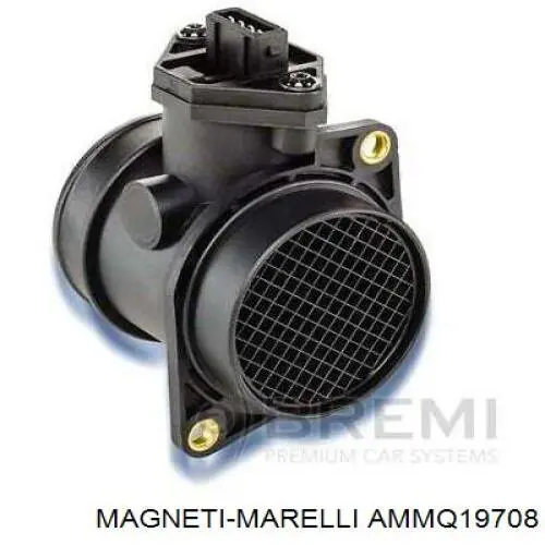 Sensor de fluxo (consumo) de ar, medidor de consumo M.A.F. - (Mass Airflow) AMMQ19708 Magneti Marelli