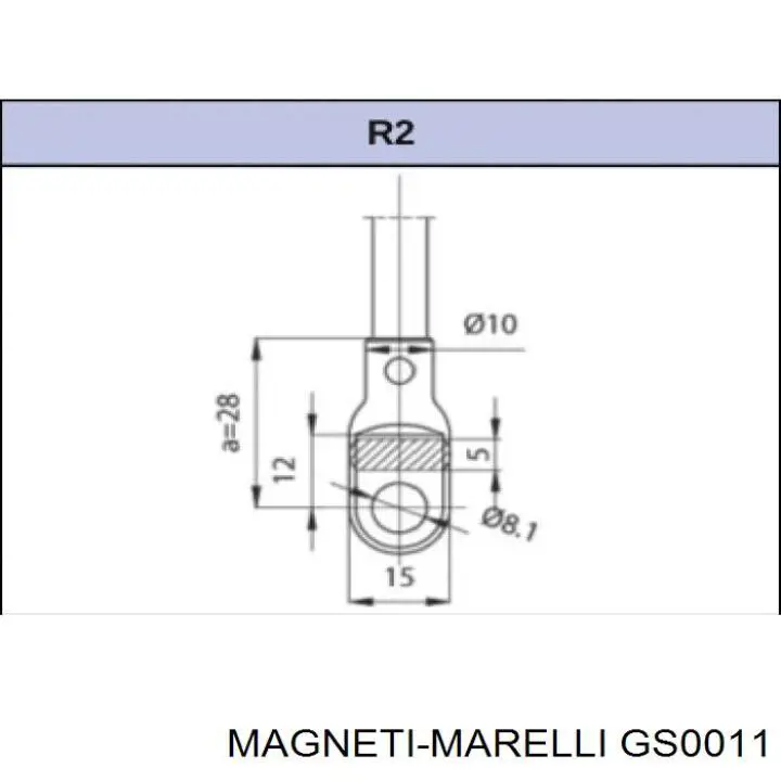 Amortecedor de tampa de porta-malas (de 3ª/5ª porta traseira) Magneti Marelli GS0011 preço, a partir de 18,46 USD