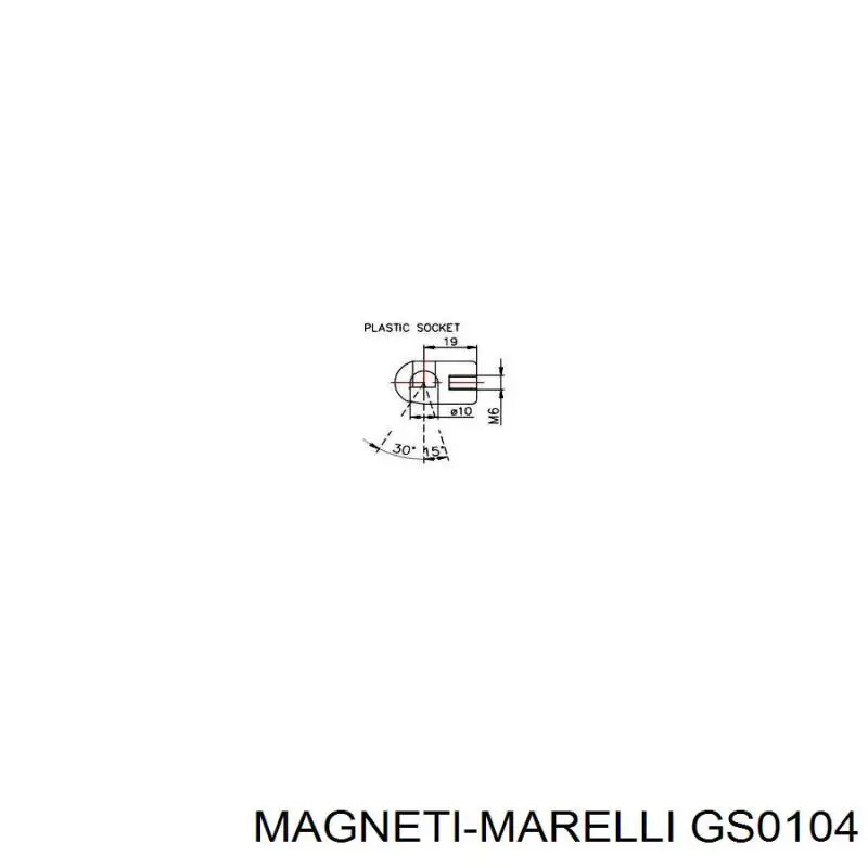 Amortecedor de tampa de porta-malas (de 3ª/5ª porta traseira) GS0104 Magneti Marelli